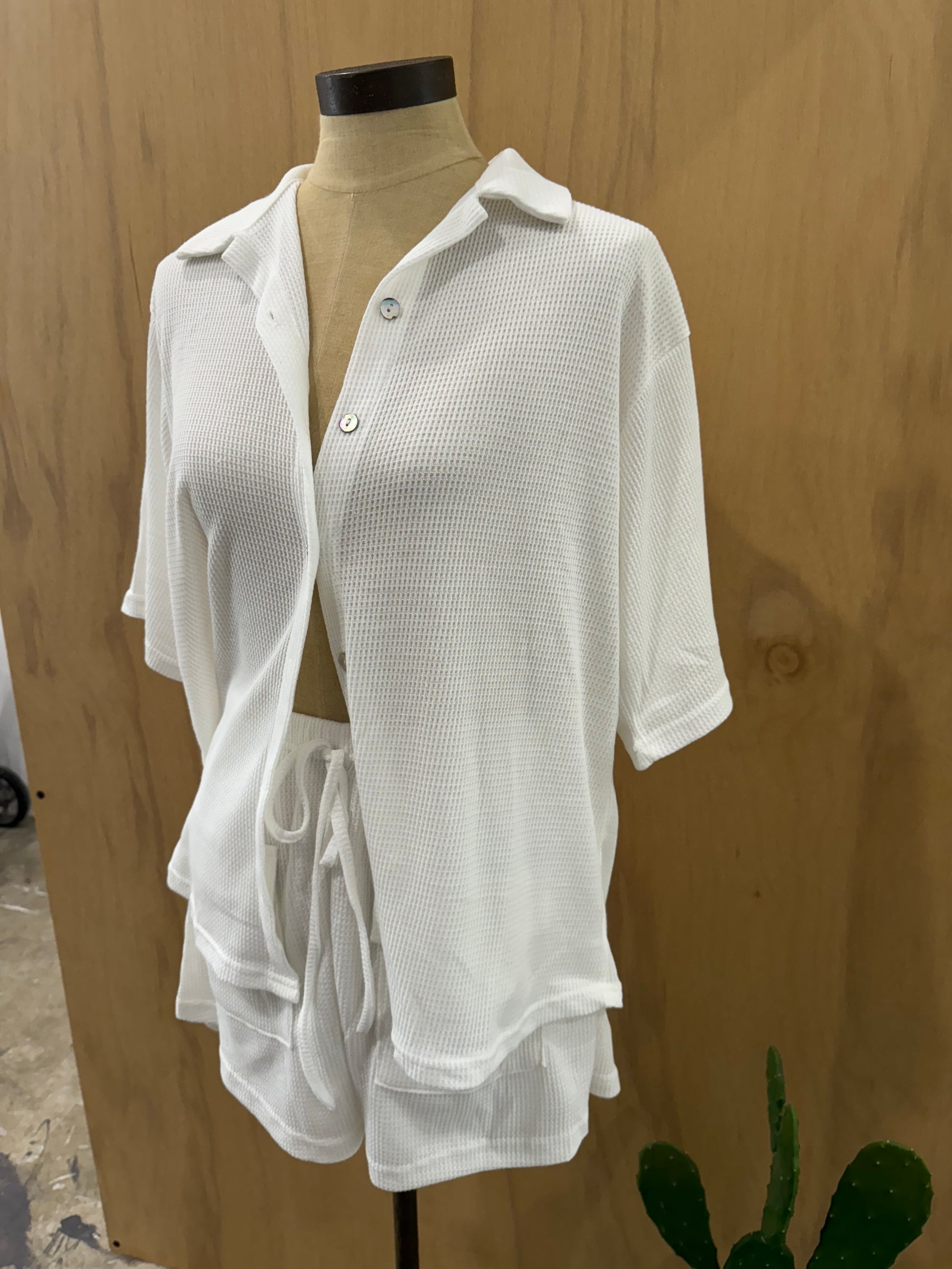 By Frankie Waffle Knit Set – White