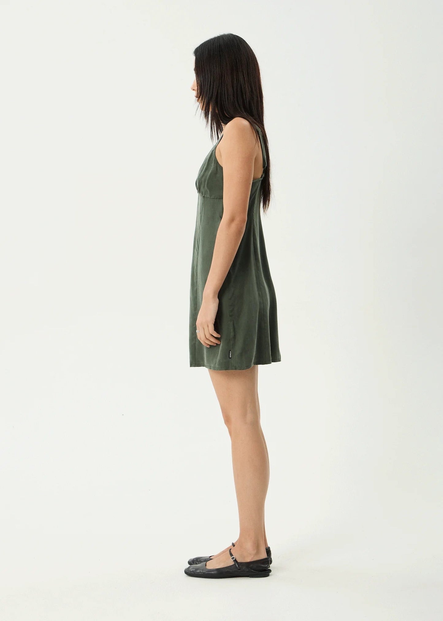 Afends Gerry Cupro Mini Dress - Deep Green