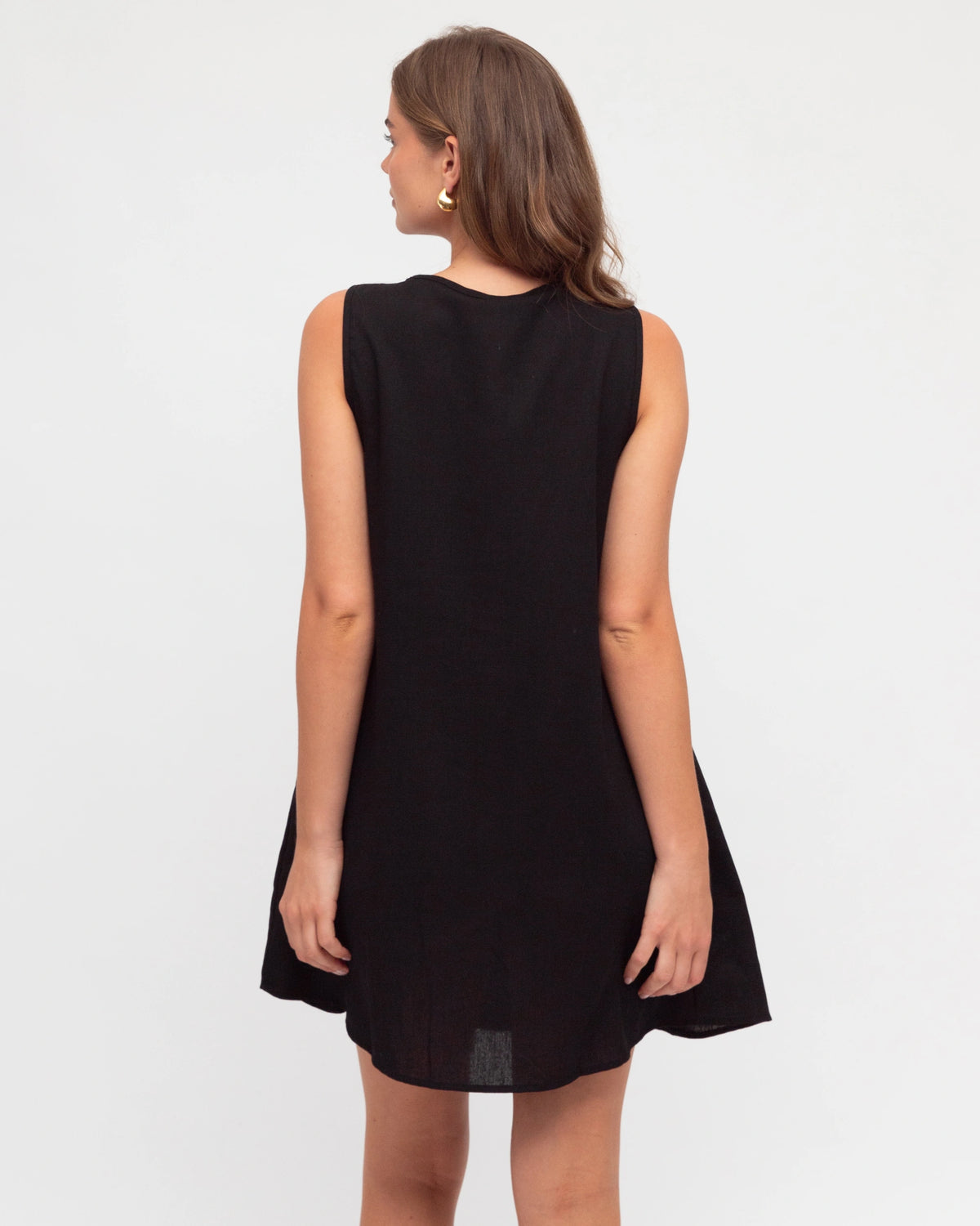 Tie Front Mini Dress Black