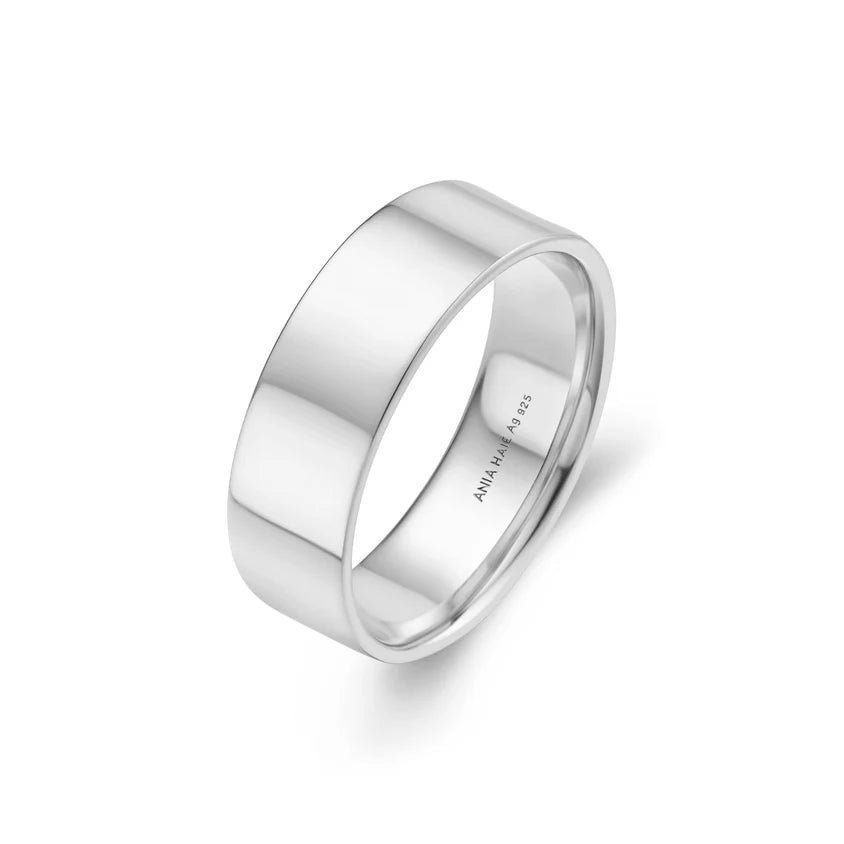 Silver ring on a white background